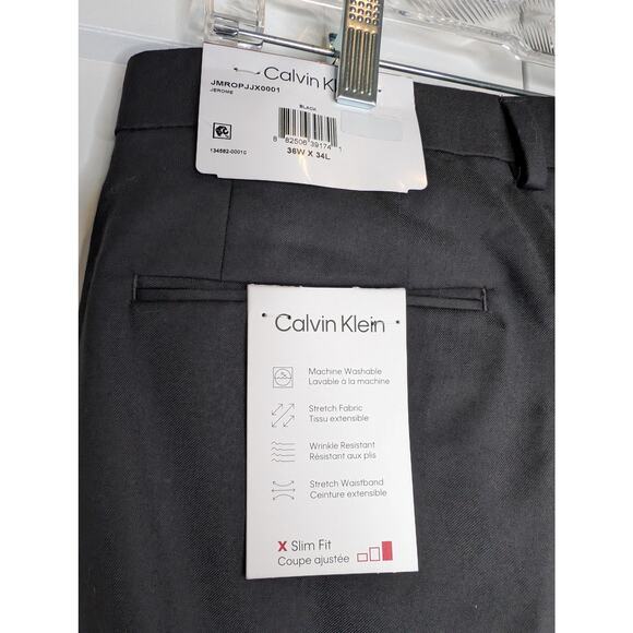 Calvin Klein Men's Slim Fit Dress Pants 36Wx 34L Black - Picture 4 of 5